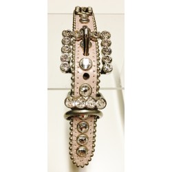 BB Simon Matte Pink Swarovski Leather Collar