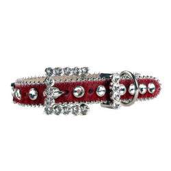 BB Simon Red Leather Swarovski Collar