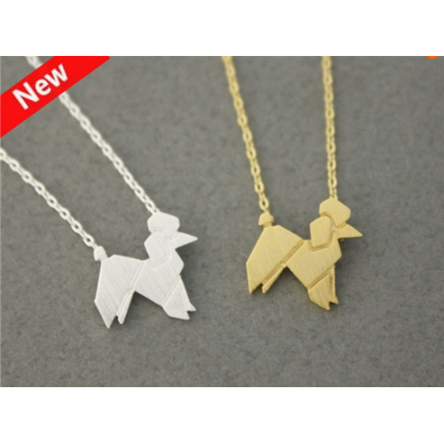 Origami Poodle Necklace