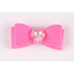 Swarovski Heart Crystal Ultrasuede Hair Bows
