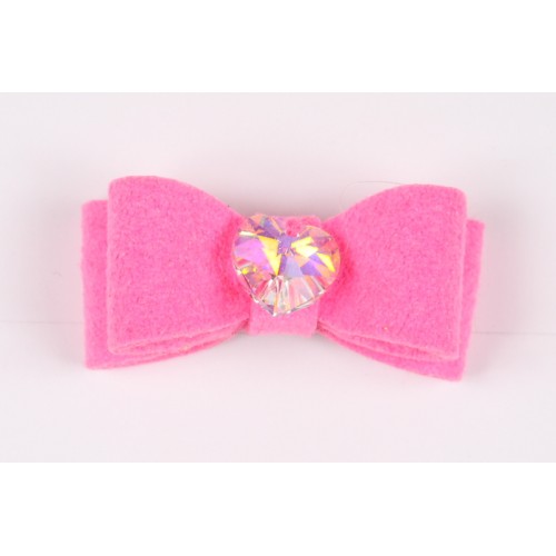 Swarovski Heart Crystal Ultrasuede Hair Bows