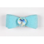 Swarovski Heart Crystal Ultrasuede Hair Bows