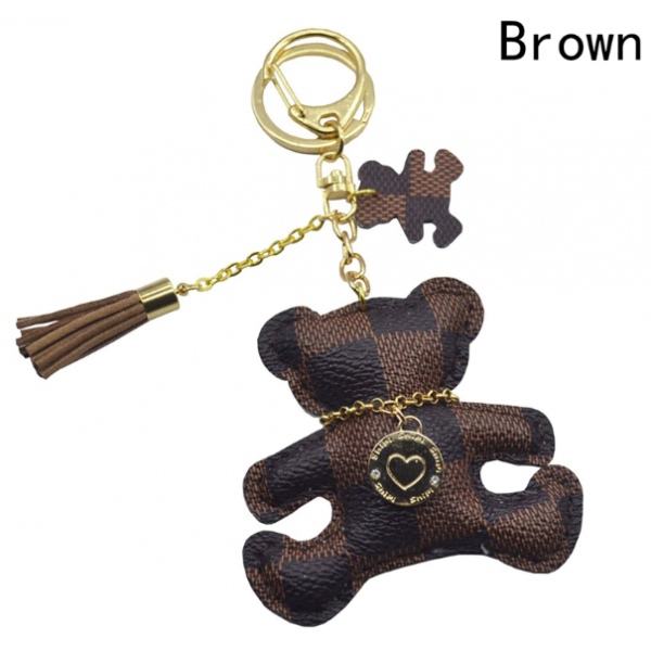 leather bear keychain