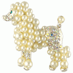 Pearl Poodle Pin
