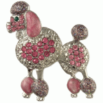 Crystal Poodle Brooch