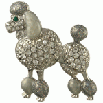 Crystal Poodle Brooch