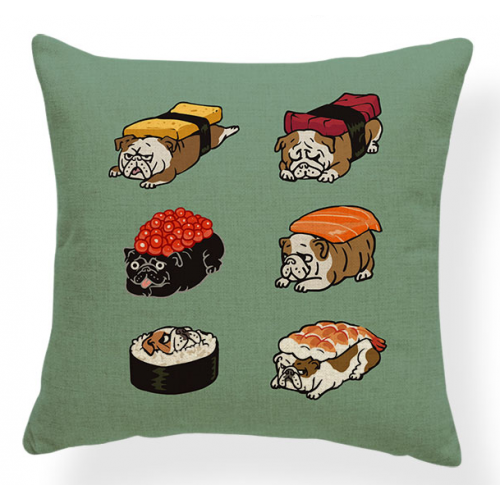Bulldog Sushi Pillowcase