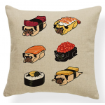 Pug Sushi Pillowcase