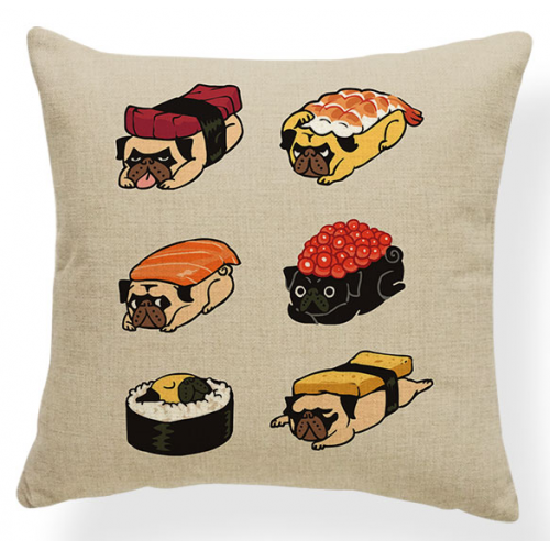 Pug Sushi Pillowcase